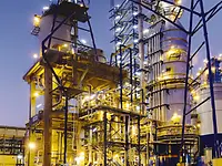 A continuous cooking plant in the evening